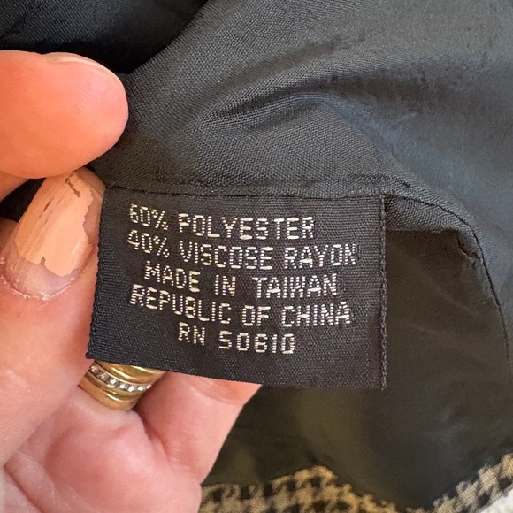 Kasper for ASL Black and Gray Blazer Tailored Houndstooth Jacket - Picture 3 of 11